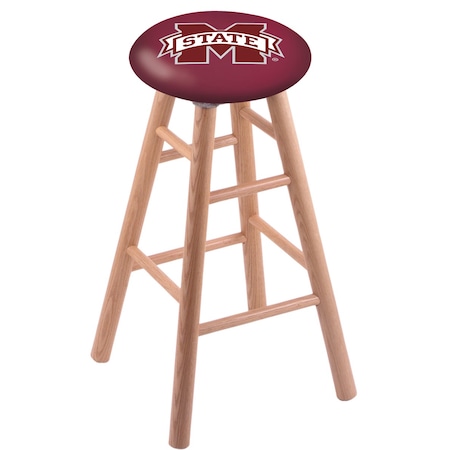 Oak Counter Stool,Natural Finish,Mississippi State Seat